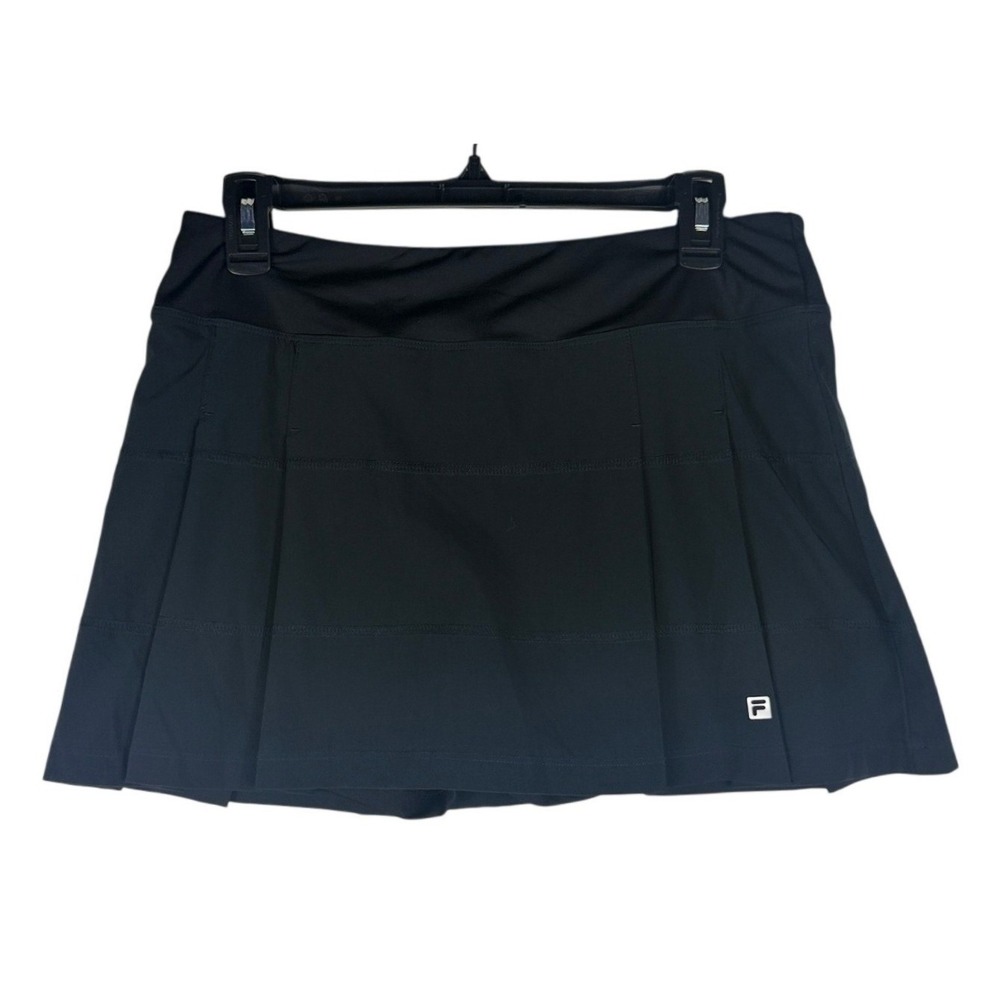 Fila Womens Pleated Tennis Skort Black Athletic Skirt Built-in Shorts TW153KH4 M